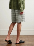 Missoni - Straight-Leg Striped Crochet-Knit Drawstring Shorts - Green