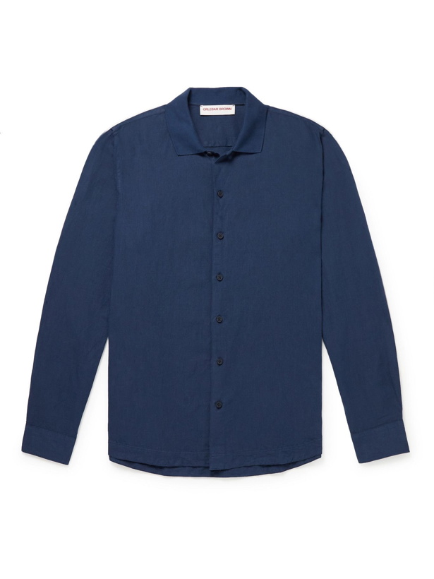 Photo: ORLEBAR BROWN - Canham Linen and Cotton-Blend Shirt - Blue