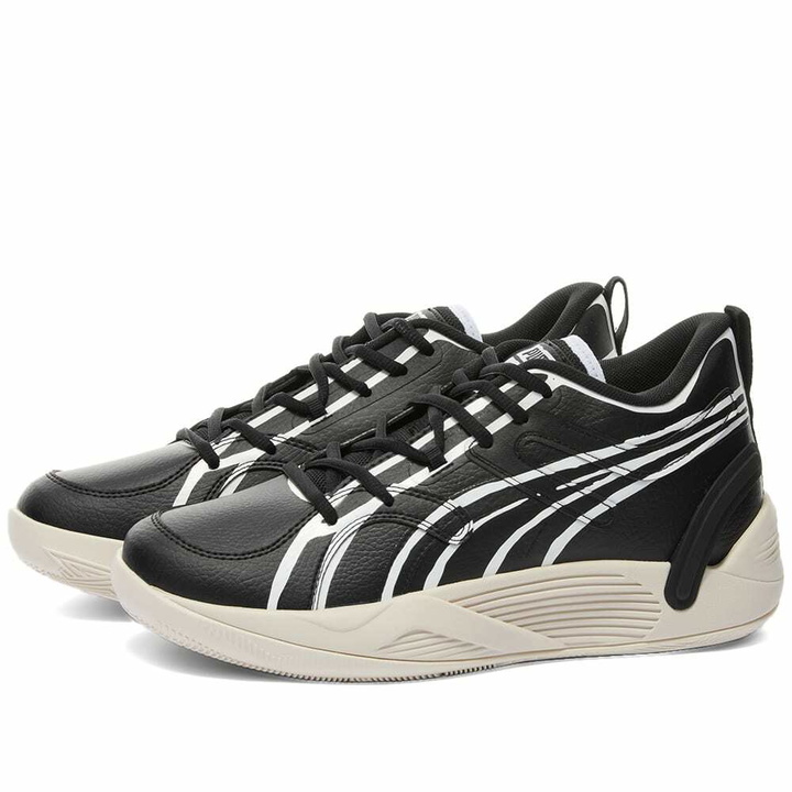 Photo: Puma Hoops x Johsua Vides TRC Blaze Court Sneakers in Puma Black/Puma White