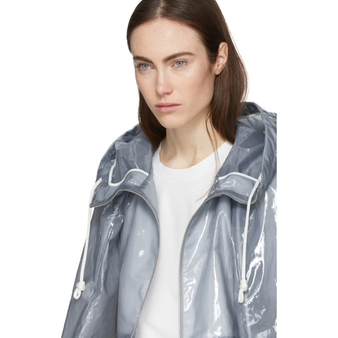 Jil Sander Blue Plastic Coating Extreme Short Zipped Jacket Jil Sander