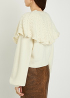 Chloe Collar-detail Wool and Cashmere-blend Cardigan Off White