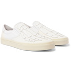 AMIRI - Skel Toe Leather-Appliquéd Corduroy and Canvas Slip-On Sneakers - Neutrals