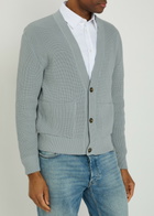 Lardini V-neck Knit Cotton Cardigan Light Blue