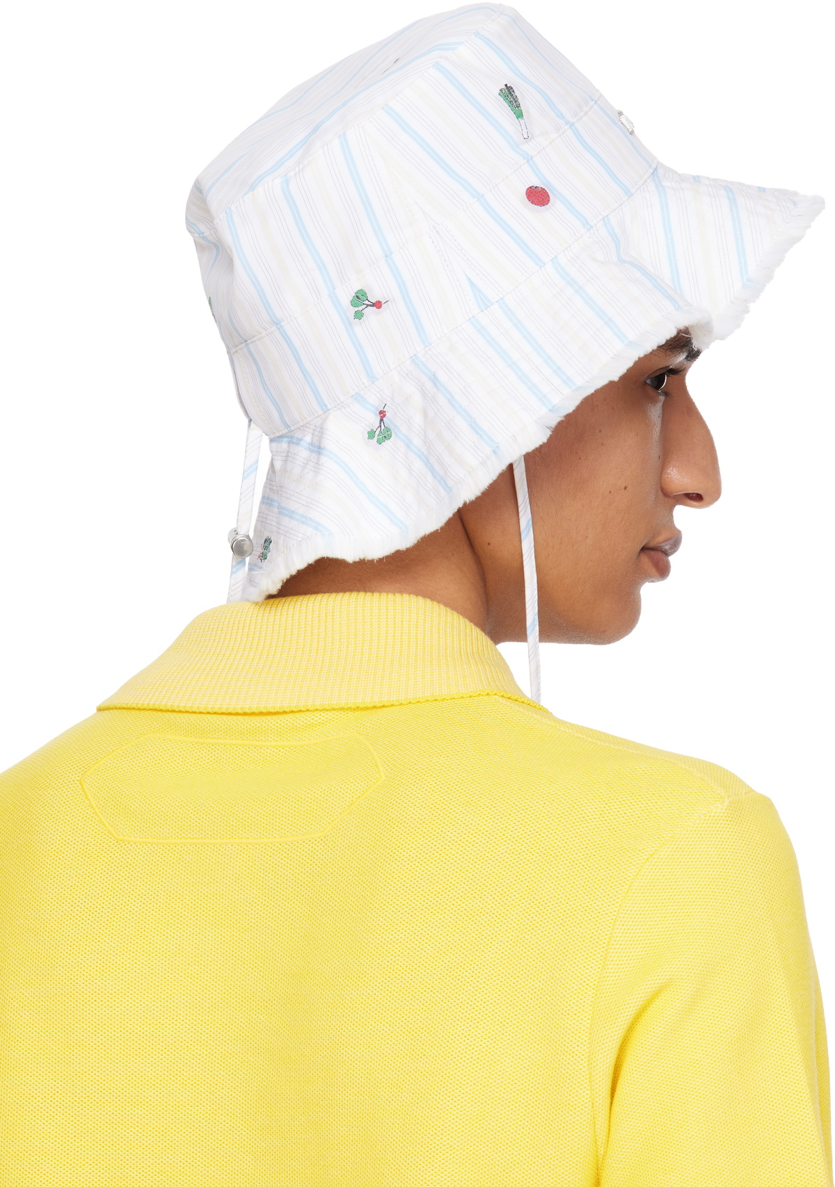 JACQUEMUS White & Blue 'The Artichaut' Bucket Hat