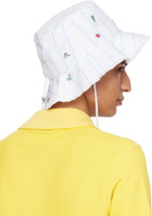 JACQUEMUS White & Blue 'The Artichaut' Bucket Hat