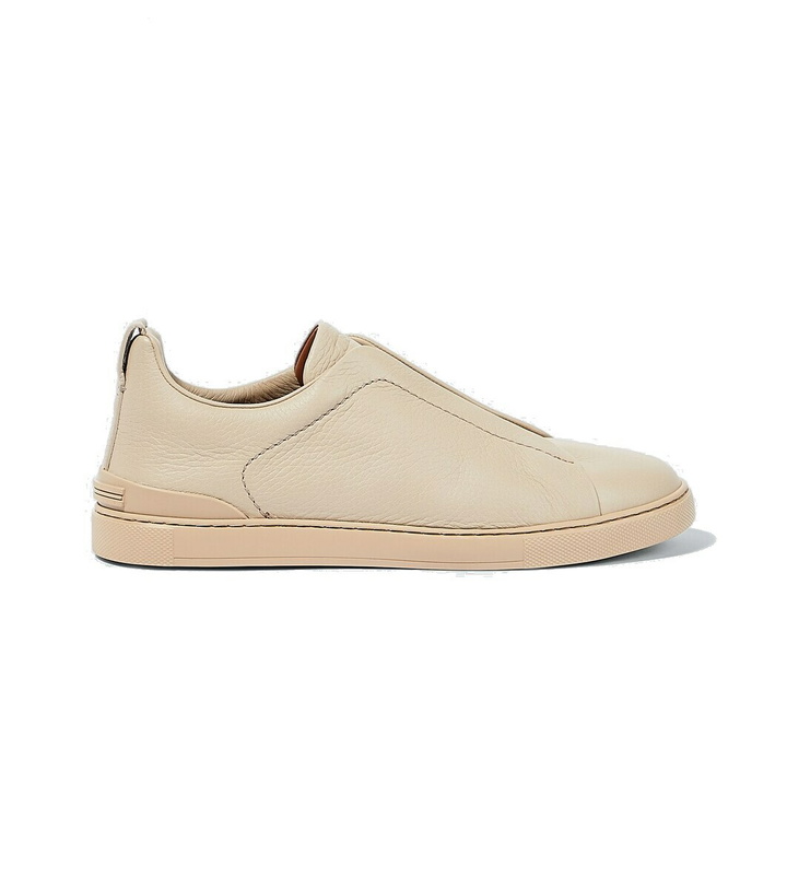 Photo: Zegna Triple Stitch leather low-top sneakers