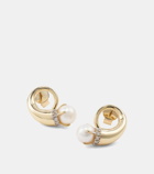 Mateo 14kt gold earrings with diamonds and pearls