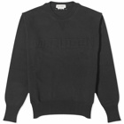Alexander McQueen Men's Intarsia Logo Crew Knit in Black