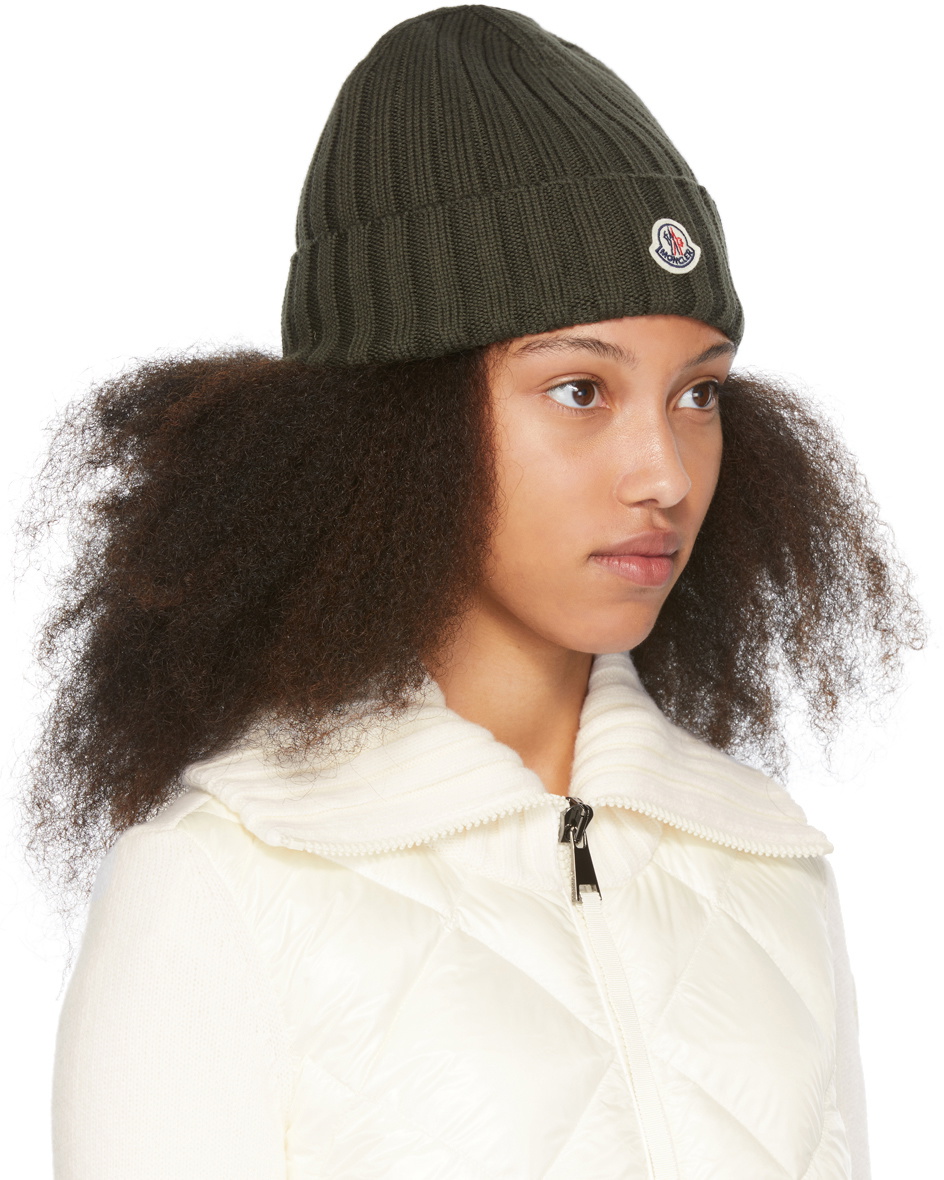 Moncler Green Logo Beanie Moncler