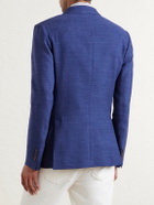 Paul Smith - Wool, Linen and Silk-Blend Double-Breasted Blazer - Blue