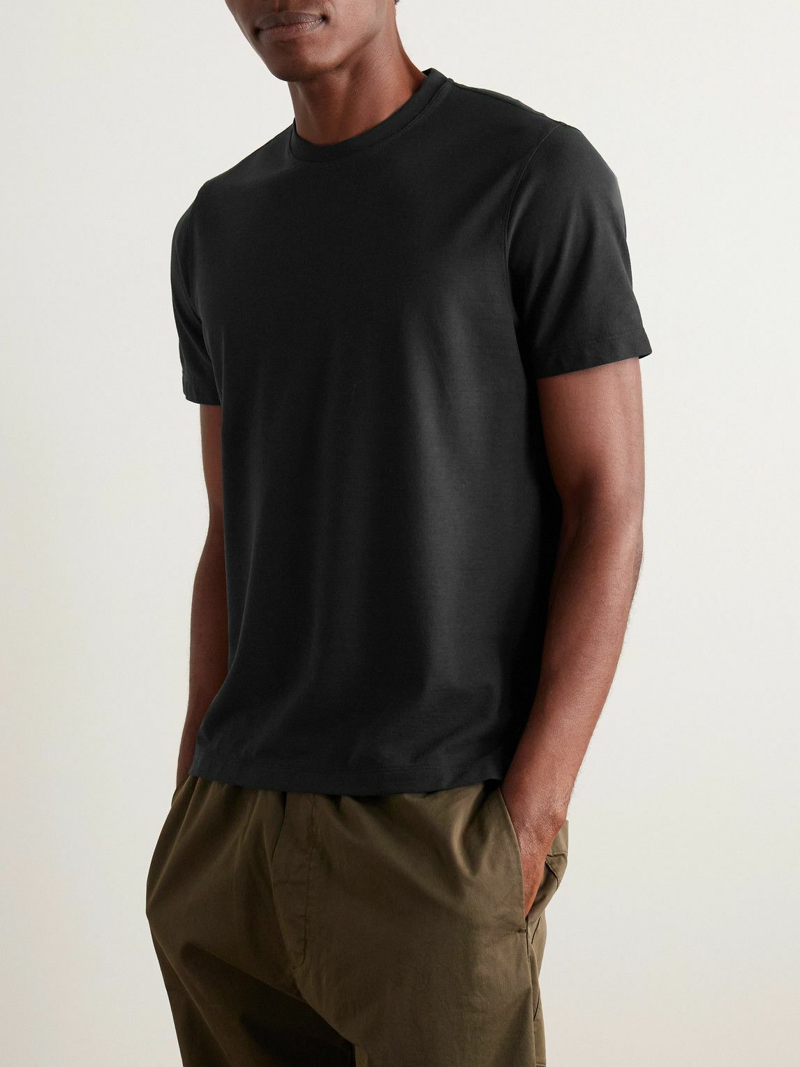 Incotex - Zanone Slim-Fit IceCotton T-Shirt - Black