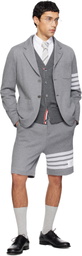 Thom Browne Gray Double Face Knit 4-Bar Bermuda Shorts