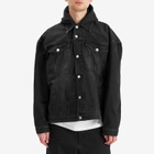 VETEMENTS Men's 3D Logo Hooded Denim Jacket in Black