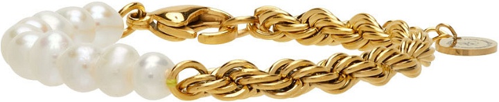 Photo: Sporty & Rich Gold Pearl Chain Bracelet
