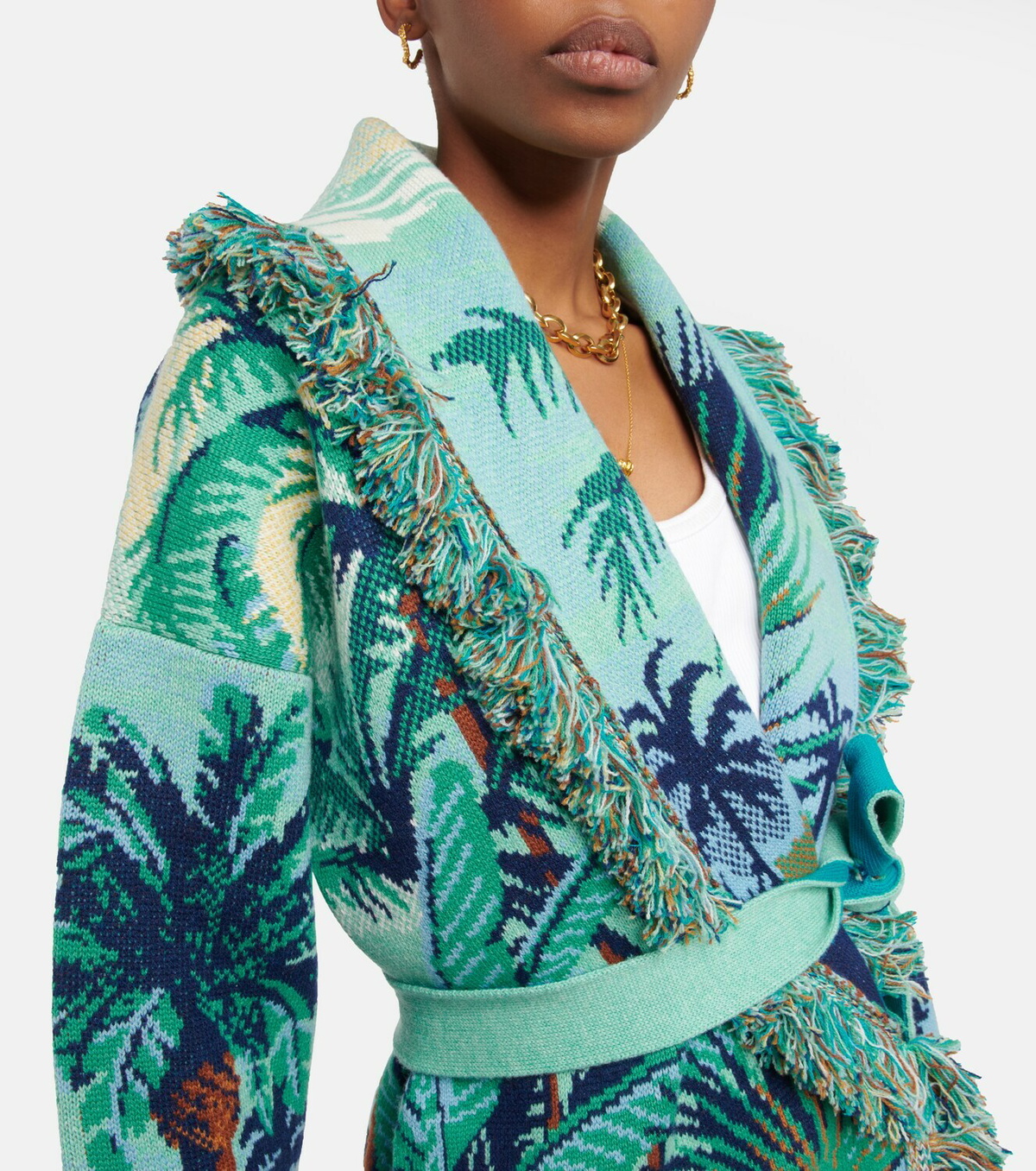 Alanui - Natural Sanctuary cashmere jacquard cardigan