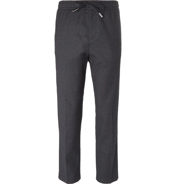 Photo: Mr P. - Slim-Fit Stretch Wool and Cotton-Blend Drawstring Trousers - Men - Gray
