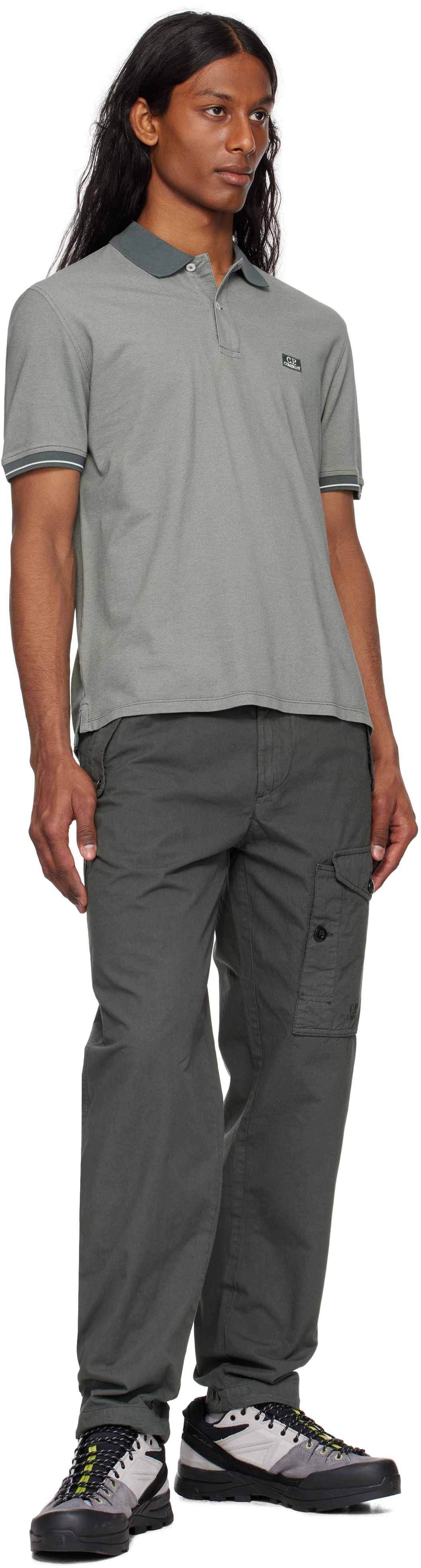 C.P. Company Gray Microreps Loose Cargo Pants C.P. Company