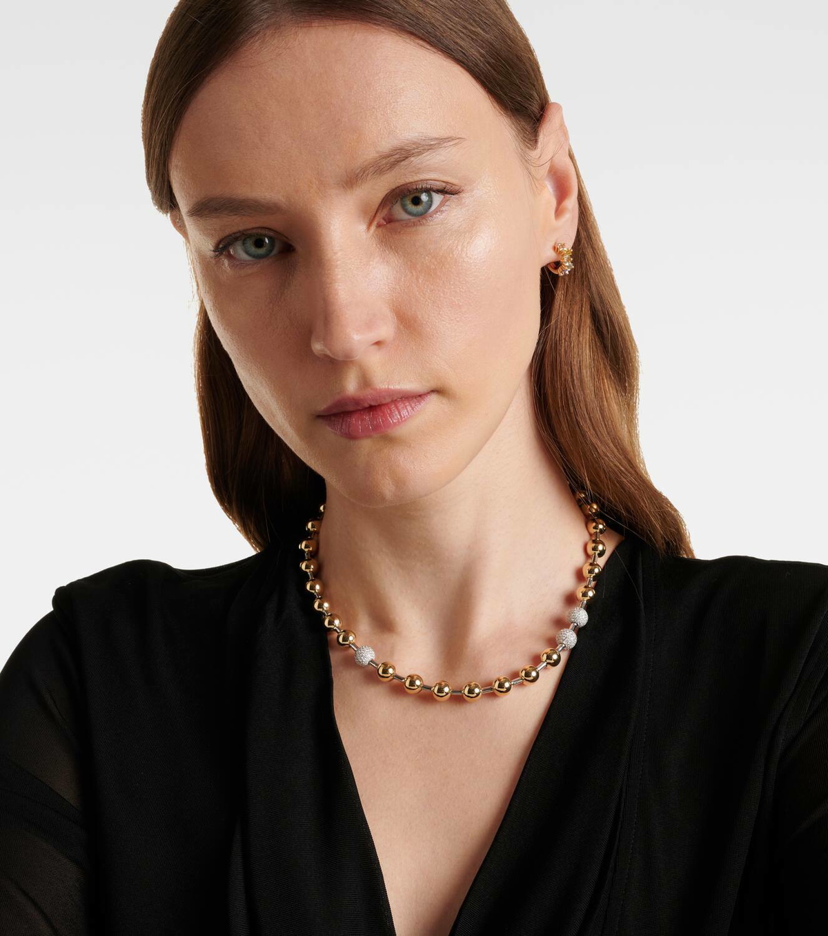 Rainbow K Ball 14kt gold necklace with diamonds