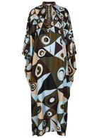 Pucci Printed Crystal-embellished Silk Maxi Kaftan Dress Multicoloured