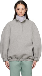 Dries Van Noten Gray Half-Button Sweatshirt