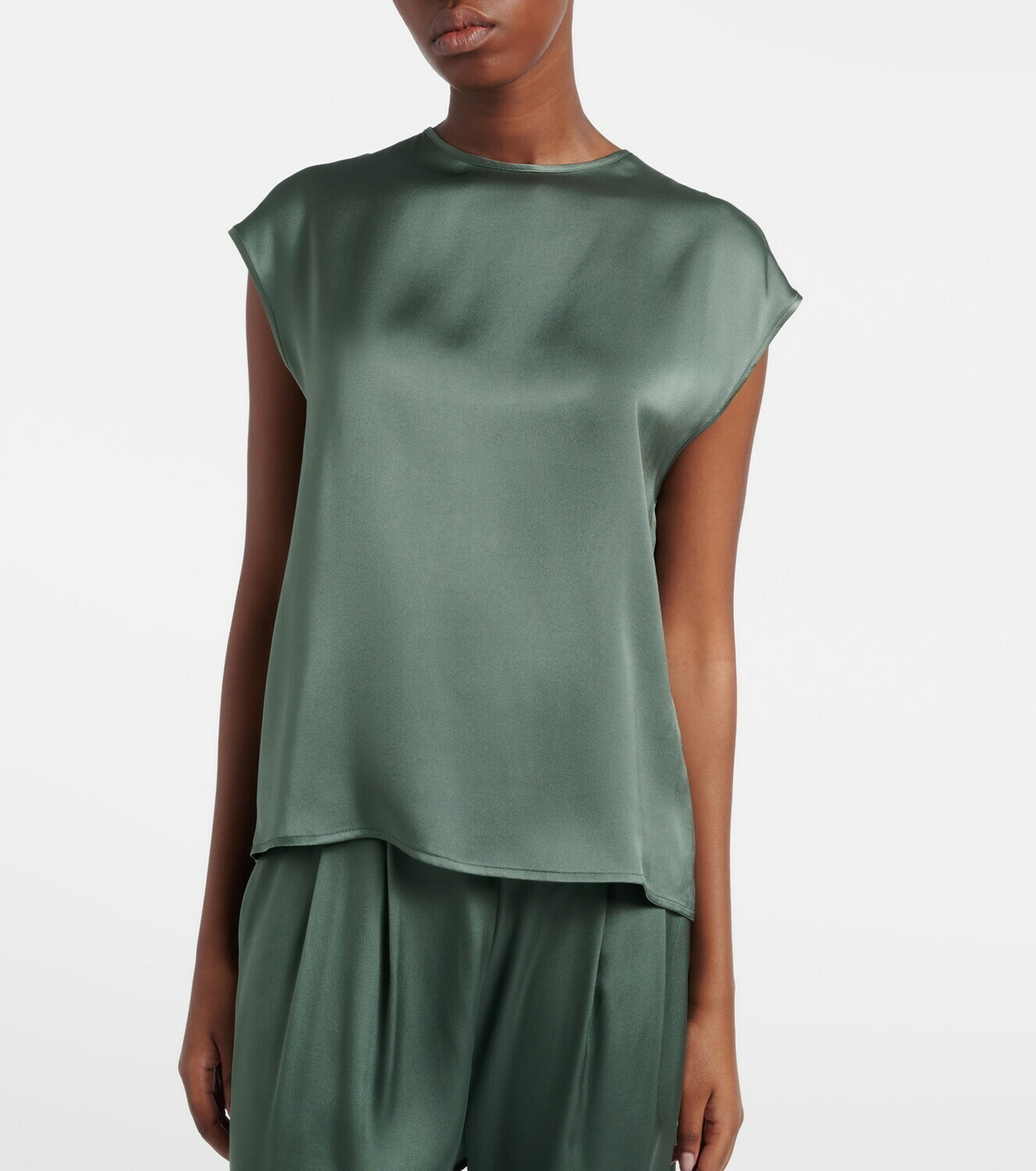 Asceno Dasha silk twill top