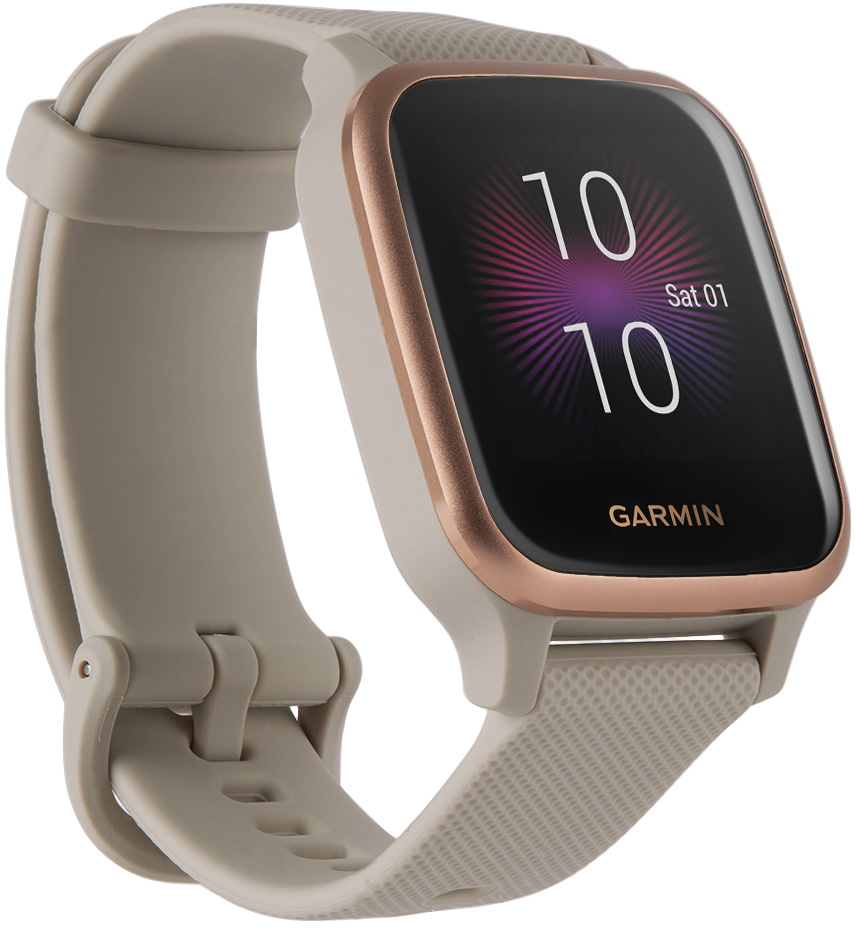 Garmin VENU SQ Fitness GPS Smartwatch-White/Gold -Silicone Band *New  753759260637