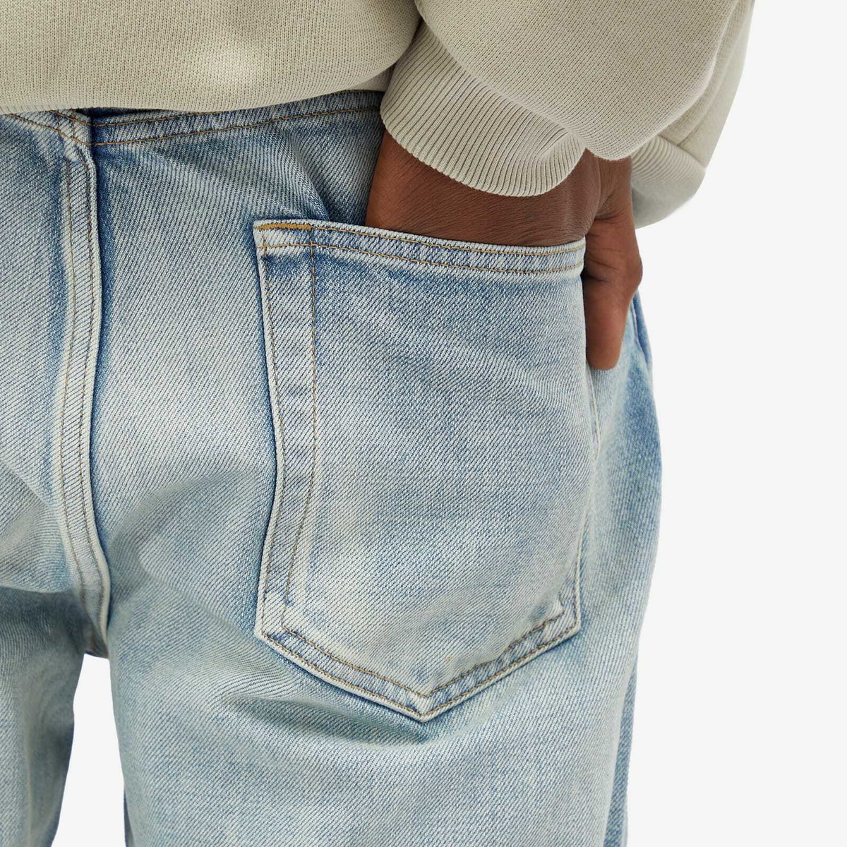 Fear of God Men's Straight 5-Pocket Jeans in Light Indigo Fear Of God