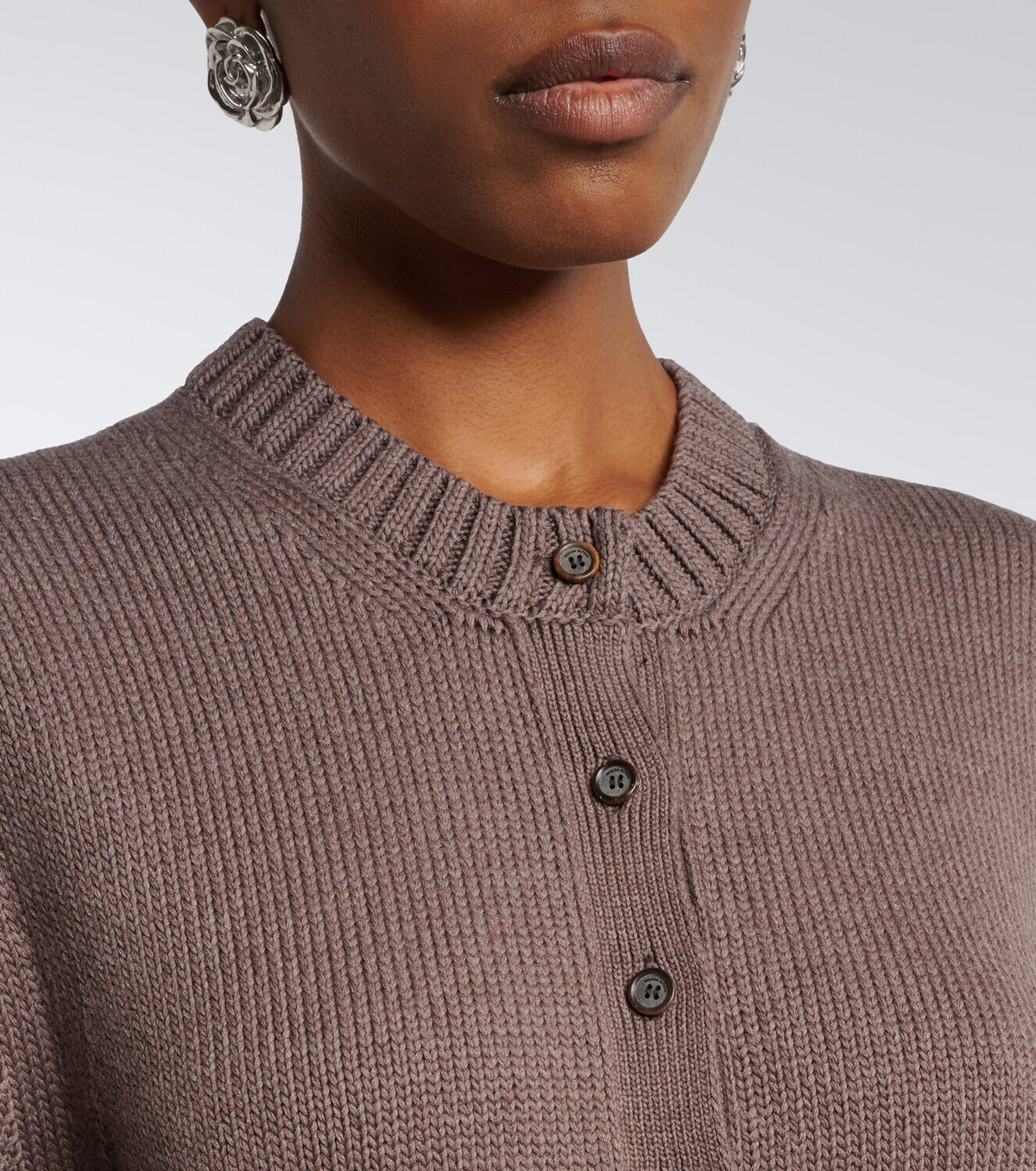 Magda Butrym Ribbed-knit cotton cardigan