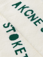 Acne Studios - Logo-Jacquard Stretch Cotton-Blend Socks - White
