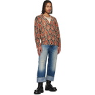 R13 Black & Orange Printed Boyfriend Cardigan