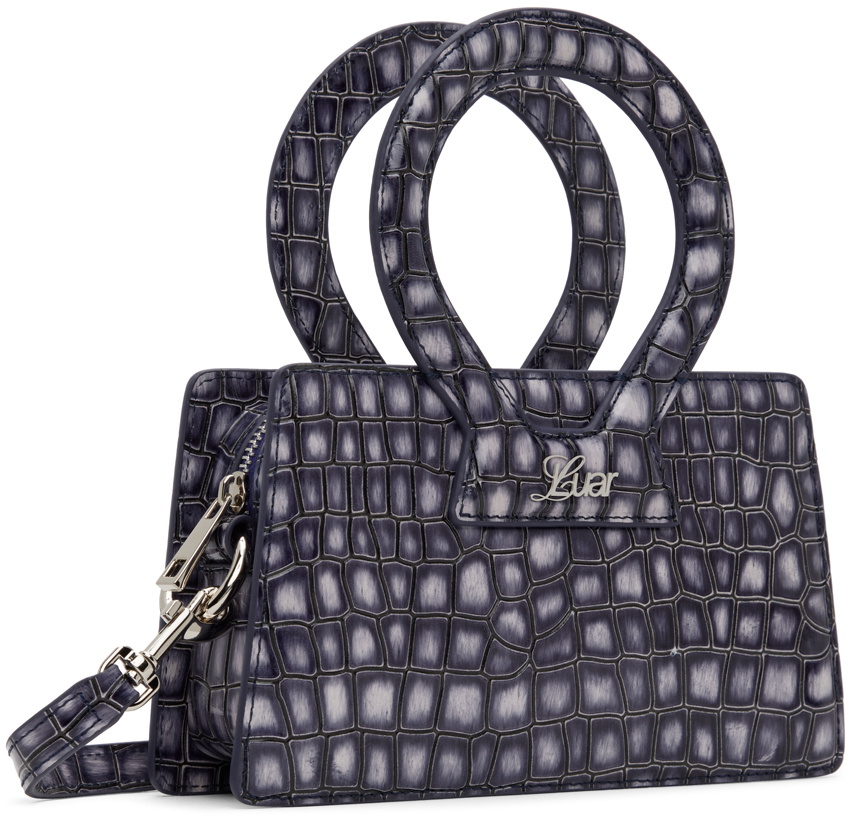 Luar Ana Mini Croc Embossed Leather Top Handle Bag