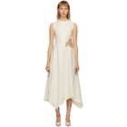 JW Anderson Off-White Linen Diamante Cut-Out Dress