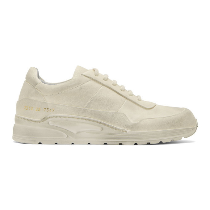 Photo: Common Projects White Leather Cross Trainer Sneakers