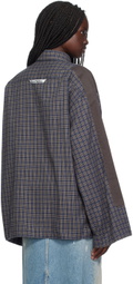 Acne Studios Black & Navy Check Button-Up Shirt