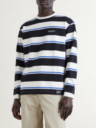 Neighborhood - Logo-Embroidered Striped Cotton-Jersey Sweater - Blue
