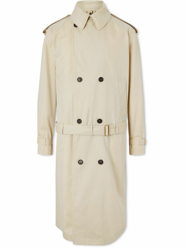 Photo: Dunhill - Convertible Belted Cotton and Silk-Blend Gabardine Trench Coat - Neutrals
