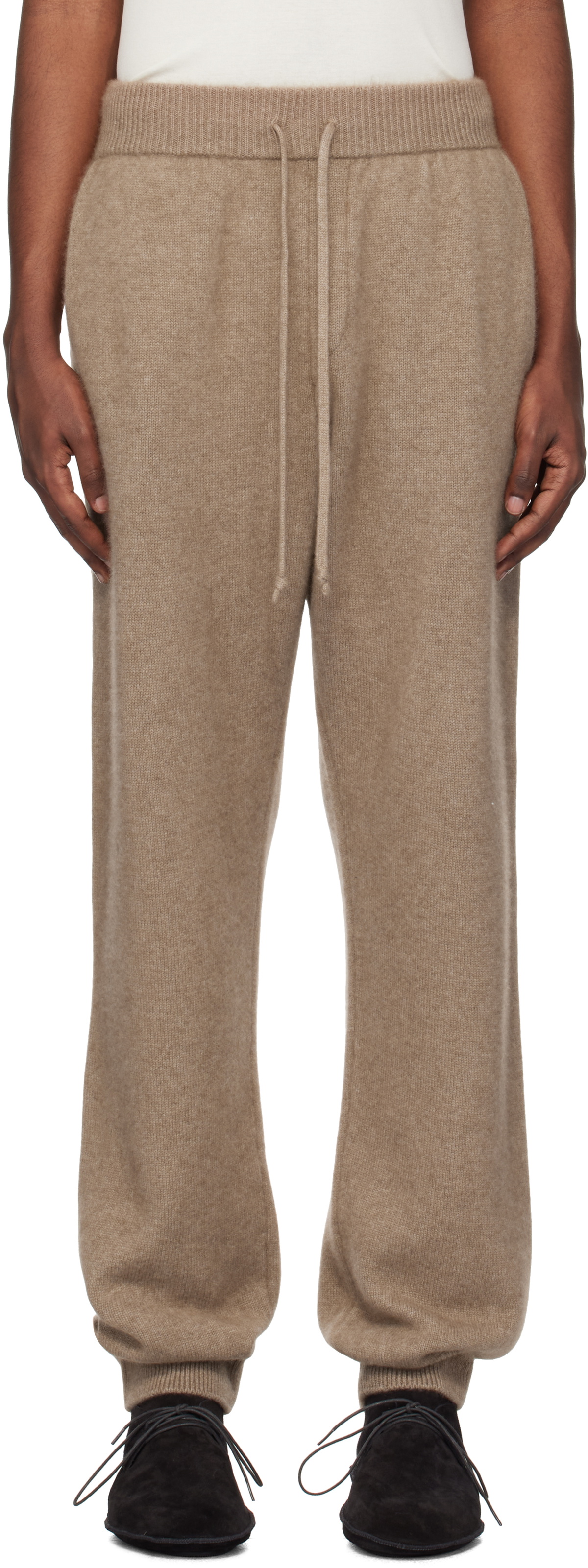 AURALEE Brown Baby Cashmere Knit Sweatpants Auralee