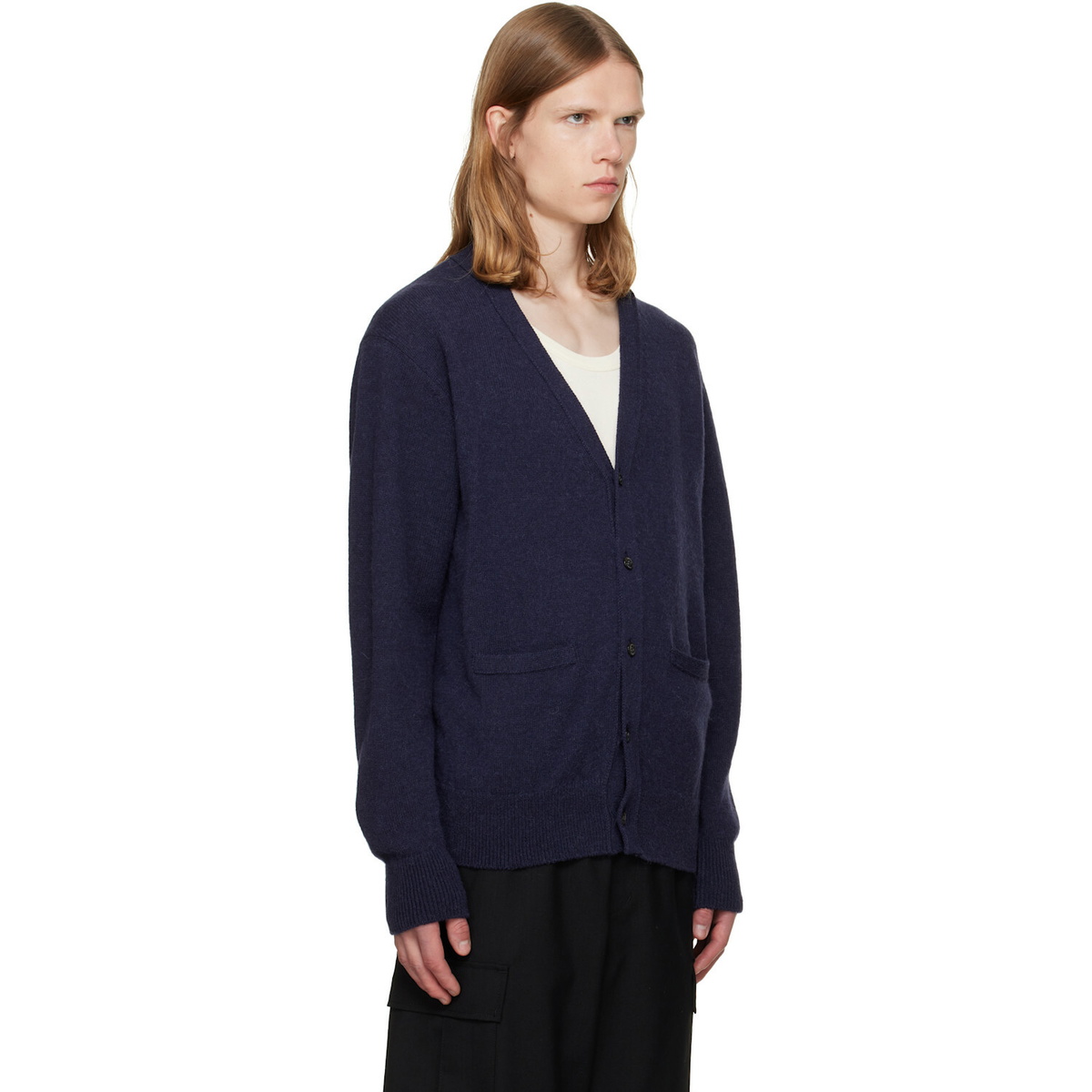 vowels Navy Alpaca Cardigan
