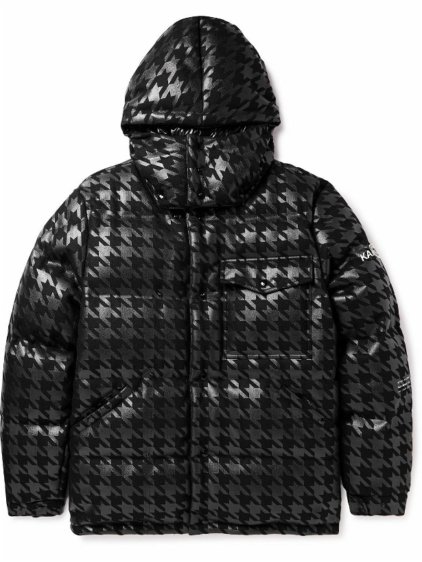 Photo: Moncler Genius - 7 Moncler FRGMT Hiroshi Fujiwara Quilted Houndstooth-Printed Felt Hooded Down Jacket - Black