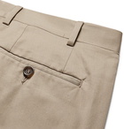 Canali - Dark-Beige Kei Slim-Fit Tapered Stretch-Cotton Twill Suit Trousers - Beige