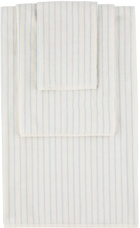 Tekla Off-White Striped Three-Piece Towel Set