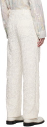 young n sang Off-White Check Trousers