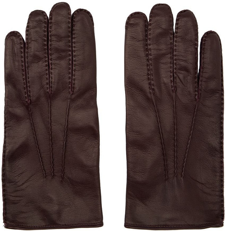 Photo: Dries Van Noten Burgundy Leather Gloves