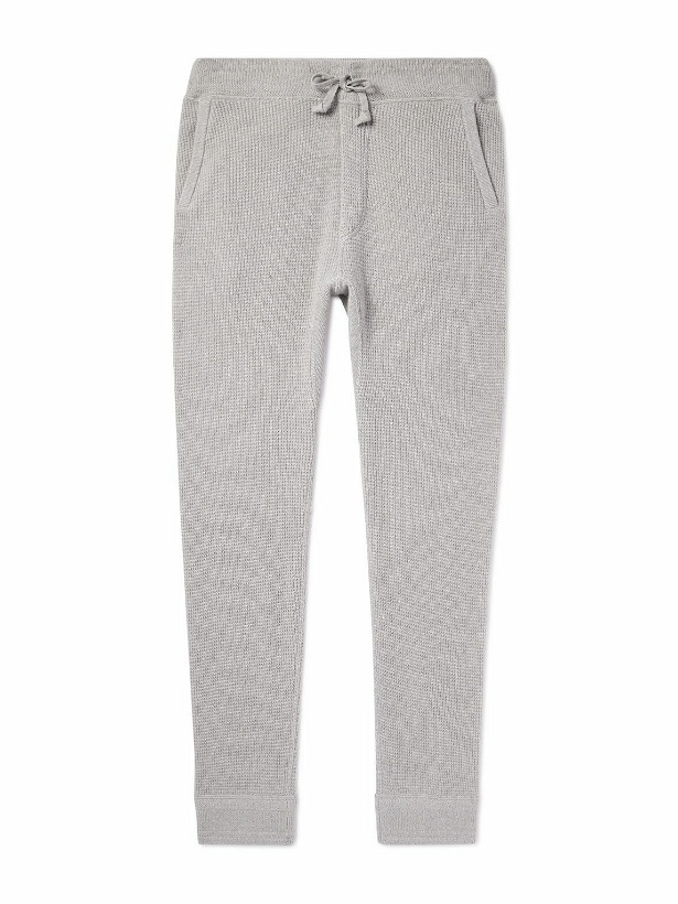 Photo: Polo Ralph Lauren - Slim-Fit Waffle-Knit Cashmere Drawstring Trousers - Gray