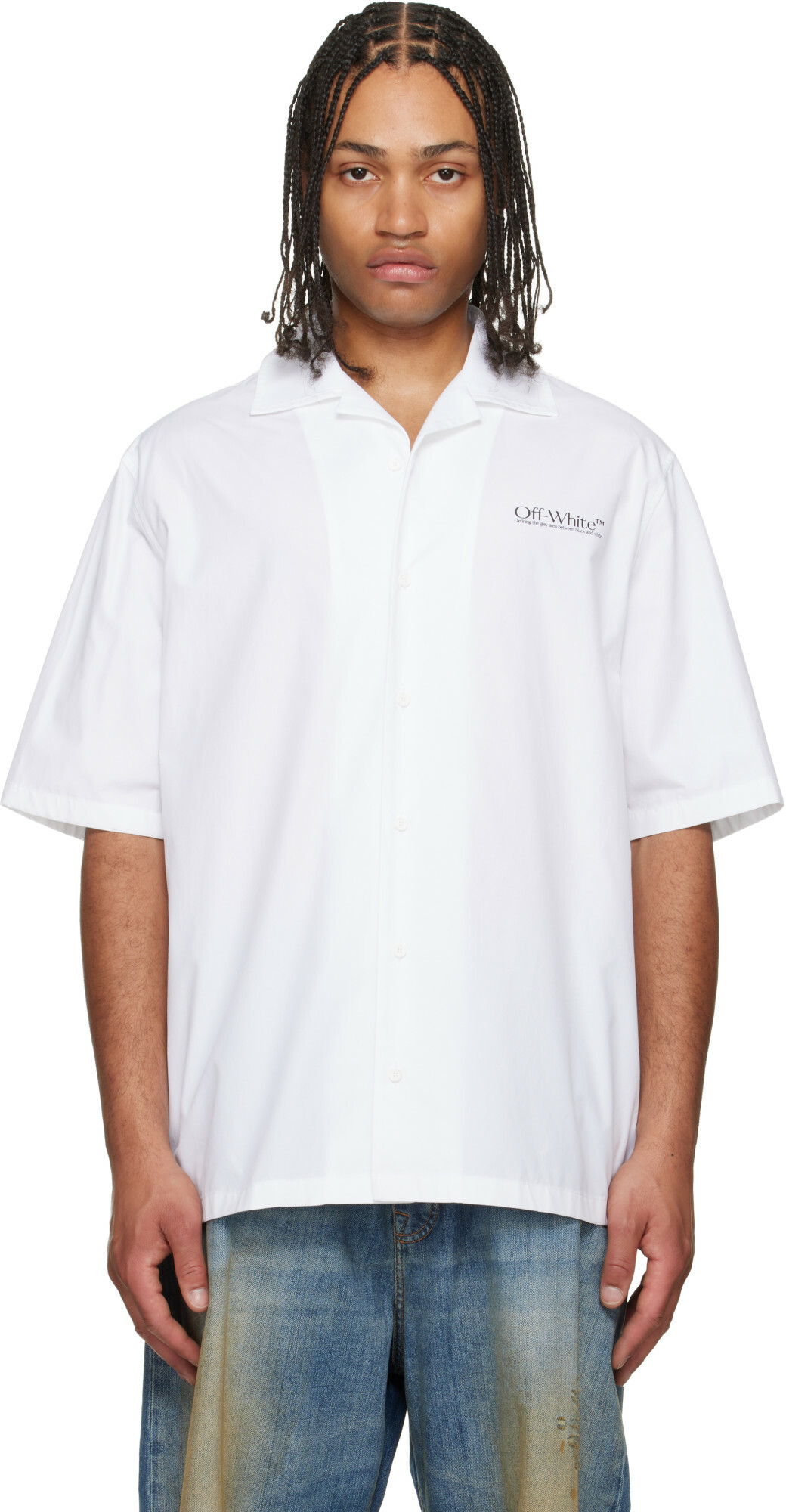 Off-White White Circle Off Bowling Shirt