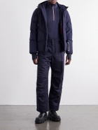 Moncler Grenoble - Straight-Leg Padded Webbing-Trimmed Virgin Wool-Denim Ski Salopettes - Blue