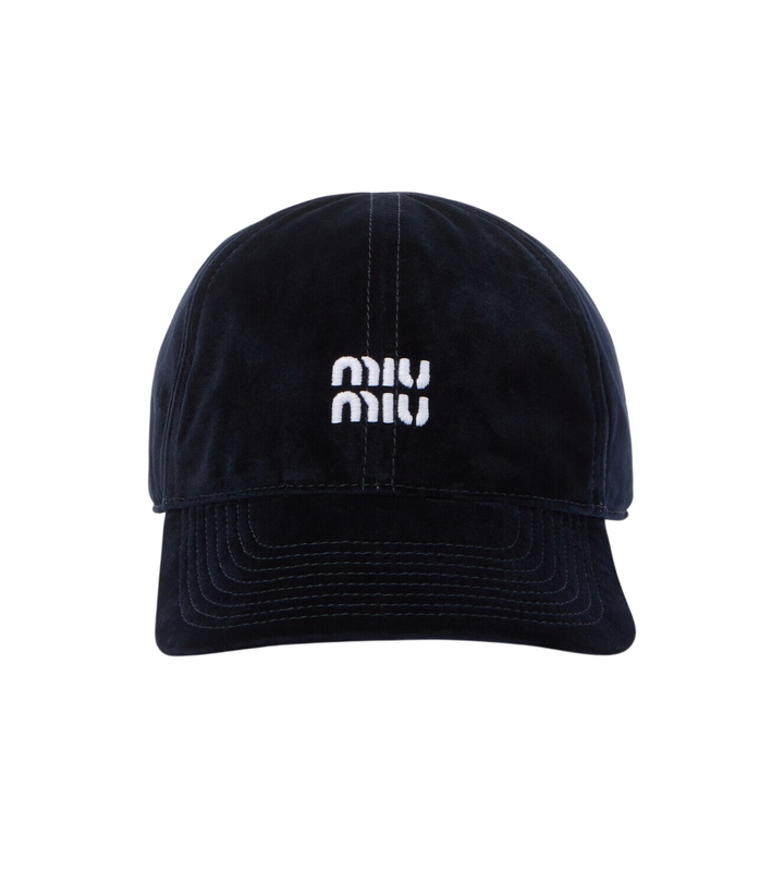 Photo: Miu Miu Logo velvet baseball cap