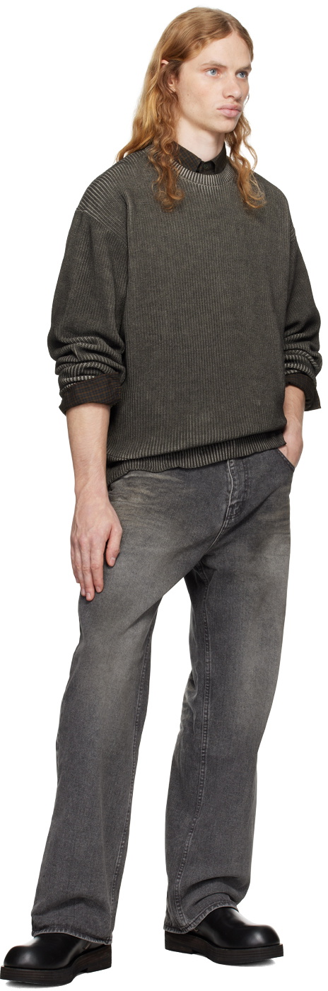 COOR Gray Cutting Detail Dying Sweater