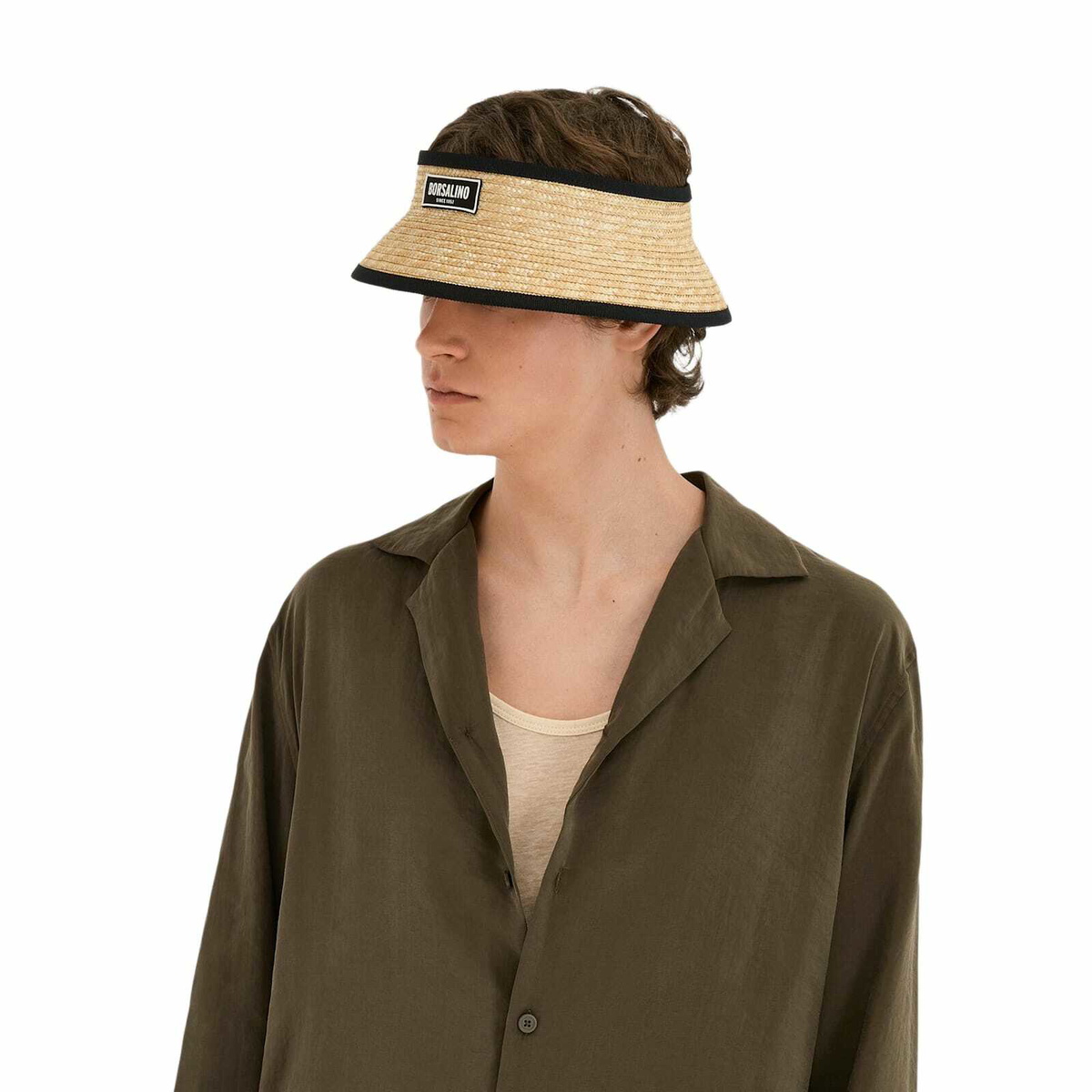 Borsalino Virgilio Visor In Braided Straw