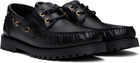 Ernest W. Baker Black Leather Boat Shoes